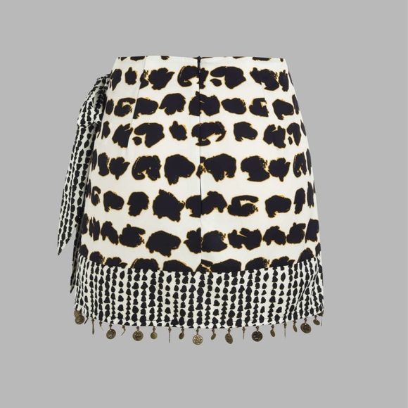 🖤🤎CIDER MID WAIST LEOPARD PRINT ASYMMETRICAL TASSEL SKIRT SZ 2XL🤎🖤EUC - Picture 3 of 16